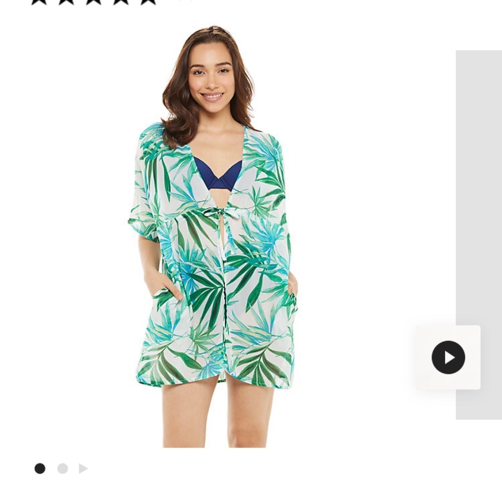 NWT Portocruz chiffon kimono swim cover up, size S